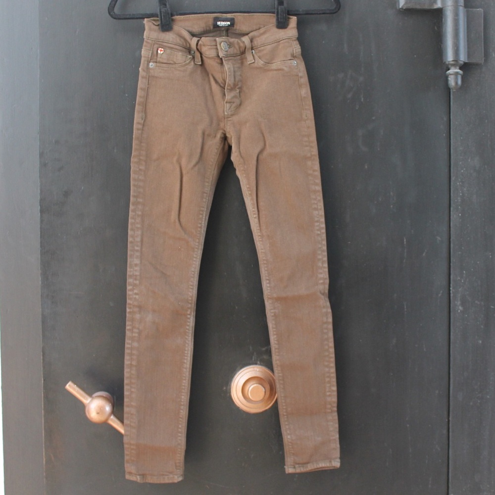 Hudson Army Green Stretch Skinny Jeans